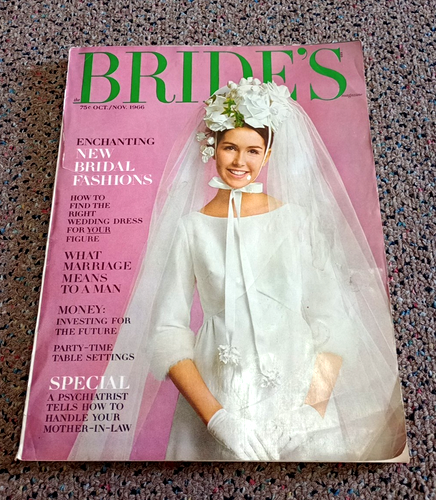 Vintage BRIDE'S Magazine October/November 1966 Winter Issue - Wedding Gowns - Picture 1 of 8