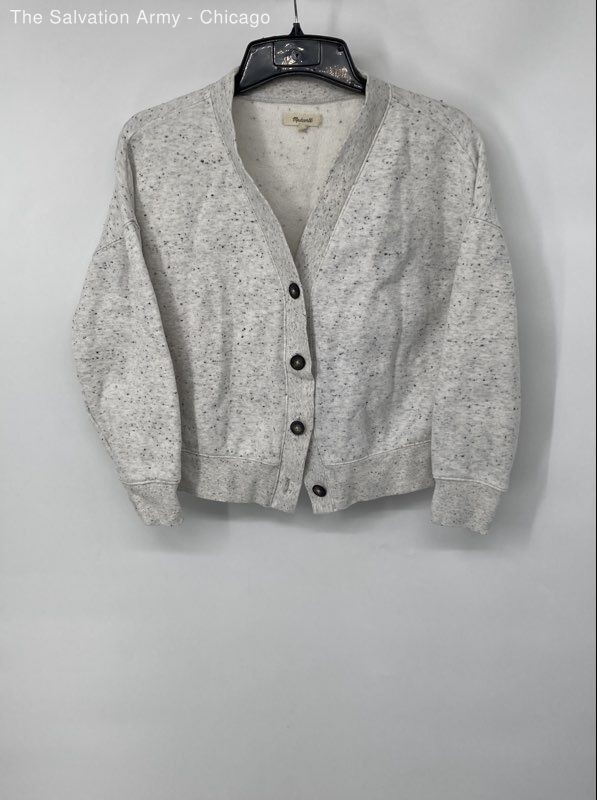 Madewell Womens Gray Cotton Blend Button Front Cardigan Sweater Size XS