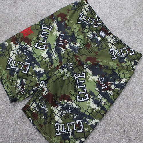 MMA Elite Shorts Mens Medium Green Lined Wrestling Y2K Wrestling w/ 9" inseam - Picture 3 of 11