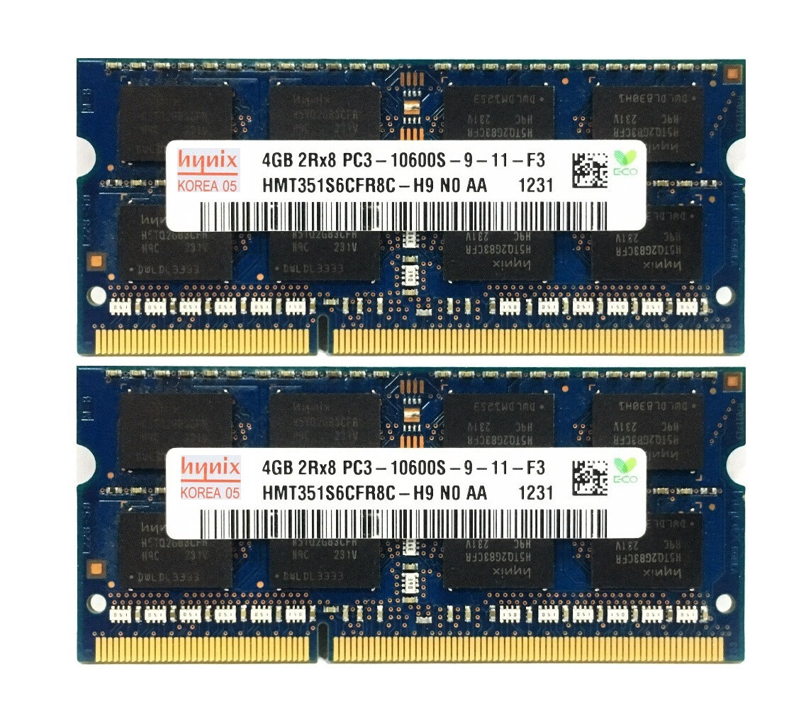 8GB (2x4GB) Hynix DDR3-1333MHz PC3 10600S SODIMM Laptop RAM Memory