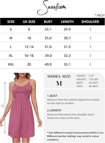Nursing Nightdress with Built in Bra Sleeveless Breastfeeding Nightgown - 第 11/30 張圖片