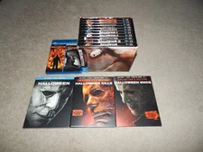HALLOWEEN 15 DISC BLU RAY BOX SET + ZOMBIE THEATRICAL 2018 KILLS ENDS SLIPCOVERS