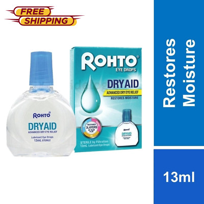 2x Rohto Dry Aid Eye Drops 13ml Restore Moisture Relif Dry Eyes Free Shipping