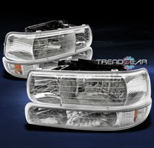 1999-2002 SILVERADO/2000+ TAHOE SUBURBAN CRYSTAL HEAD LIGHTS+BUMPER AMBER/CHROME