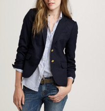 J CREW Schoolboy Womens Sport Coat Suit Blazer Jacket Sz 4 Wool