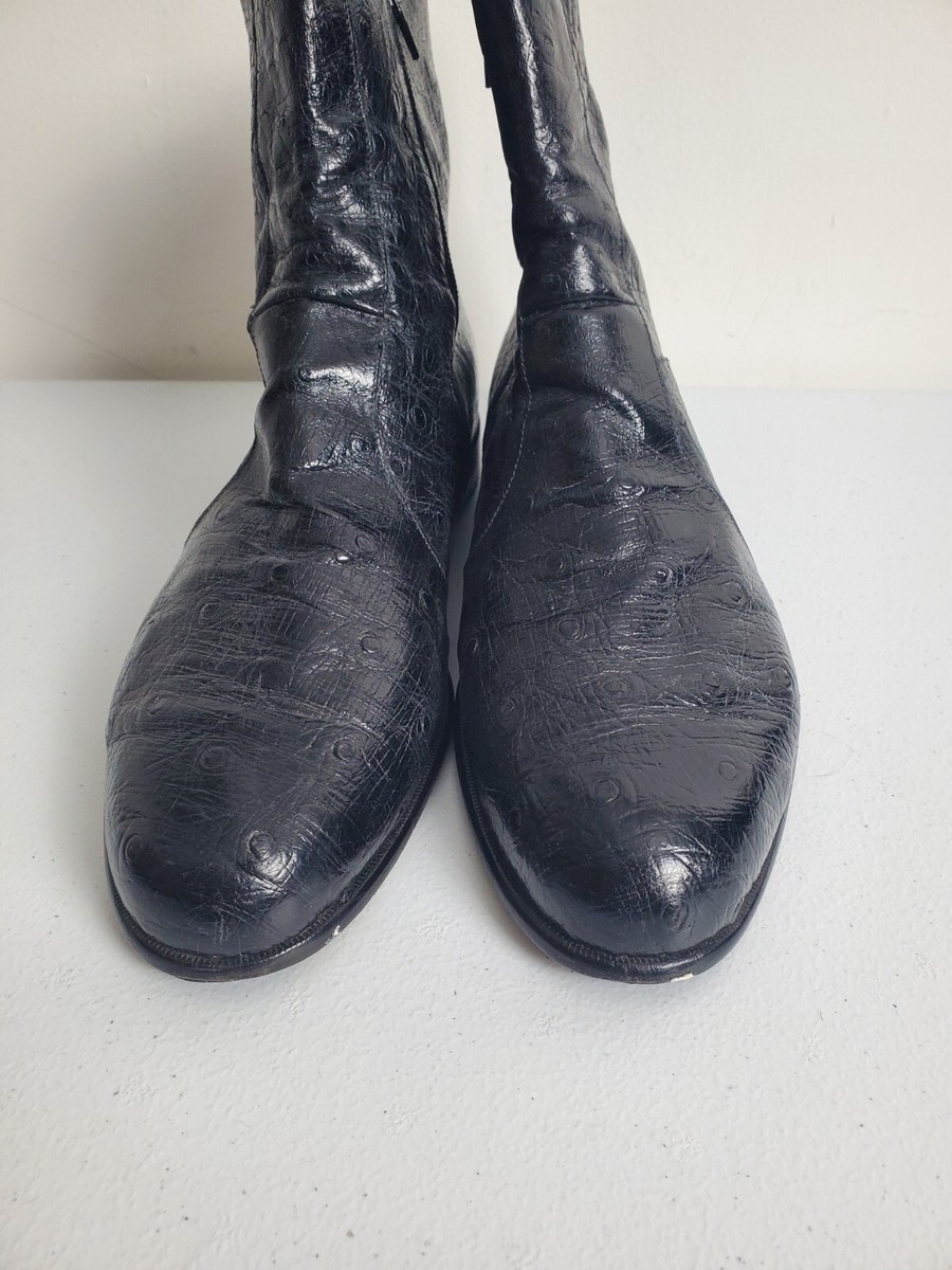 BOTTINO Leather Shoes Men US 9M Black Side Zipper Ankle 