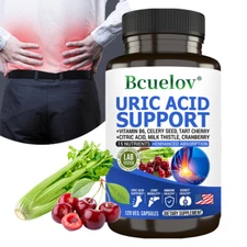 Uric Acid Gout Cleanse Supplement - Celery Seed Tart Cherry Chanca Joint Pain