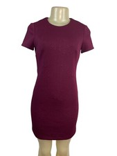Calvin Klein Textured Floral Burgundy Short Sleeve Sheath Dress Size 2P