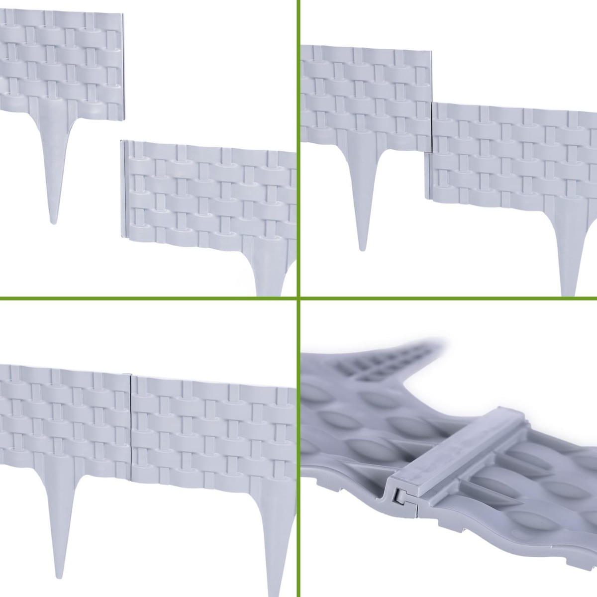 Bordo Per Aiuole In Plastica Effetto Rattan – 50 M (50 Pz) – Recinzione Da Giardino Marrone