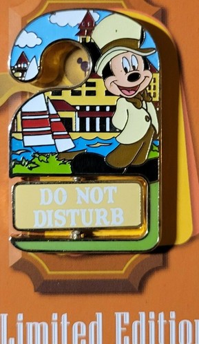 OLD LE500 Disney pin Grand Floridian Resort Do Not Disturb Mickey Mouse DoorHang - Picture 2 of 3