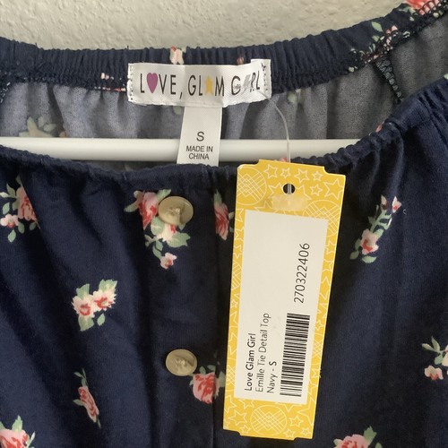 Love Glam Girl Emille Tie Detail Top Size Small - Picture 2 of 6