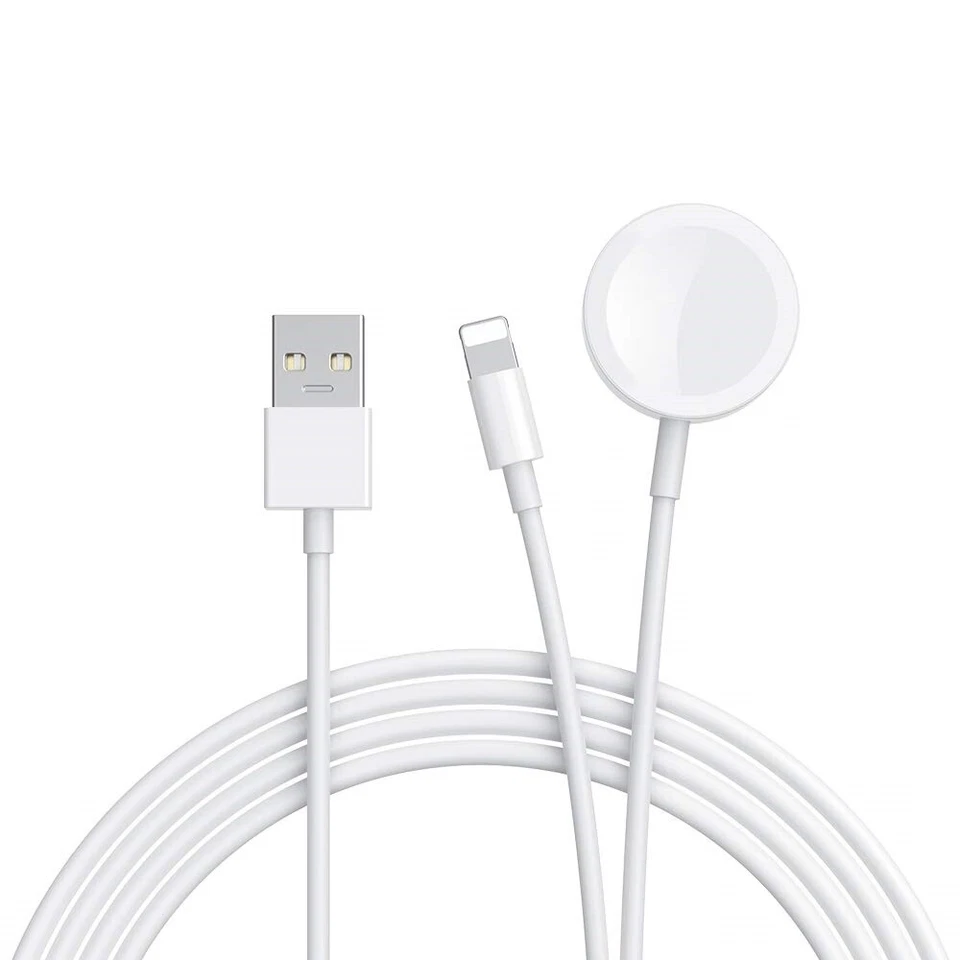 Cable 2 en 1 Base Carga Compatible Iphone, Ipad, Apple Watch Entrega 48/72h i89 - Imagen 2 de 4