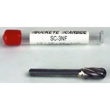 Carbide Burr (SC-3NF) Cylindrical Ball Nose - Aluminum Cut - 1/4 x 3/8 x 3/4 x 2