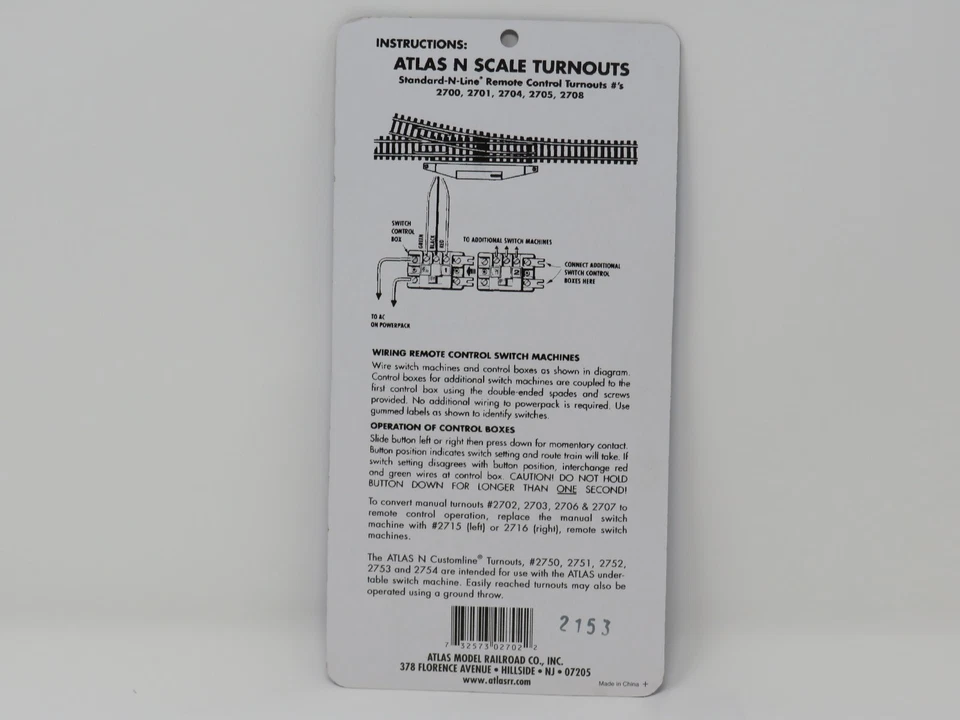 Atlas N 2702 #4 Left Manual Track Switch Code 80 Snap-Track - Image 2 of 2