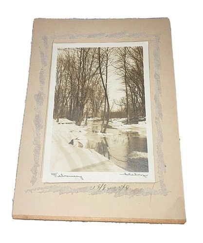 Frank Hohenberger February signed photo print historic Indiana Art winter river - Bild 2 von 9