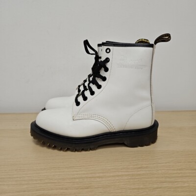 Dr. Martens 1460 White Smooth Leather England Vintage Bex Chunky Boots Uk 4 Women