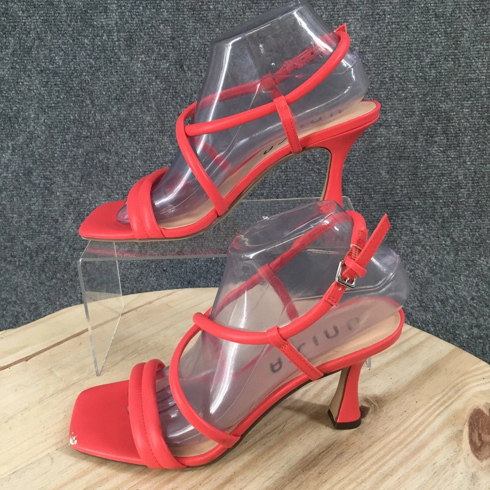 Sandalias Unisa para mujer 8 M marinero con tiras con correa roja imitación cuero punta cuadrada Foto 2 de 4