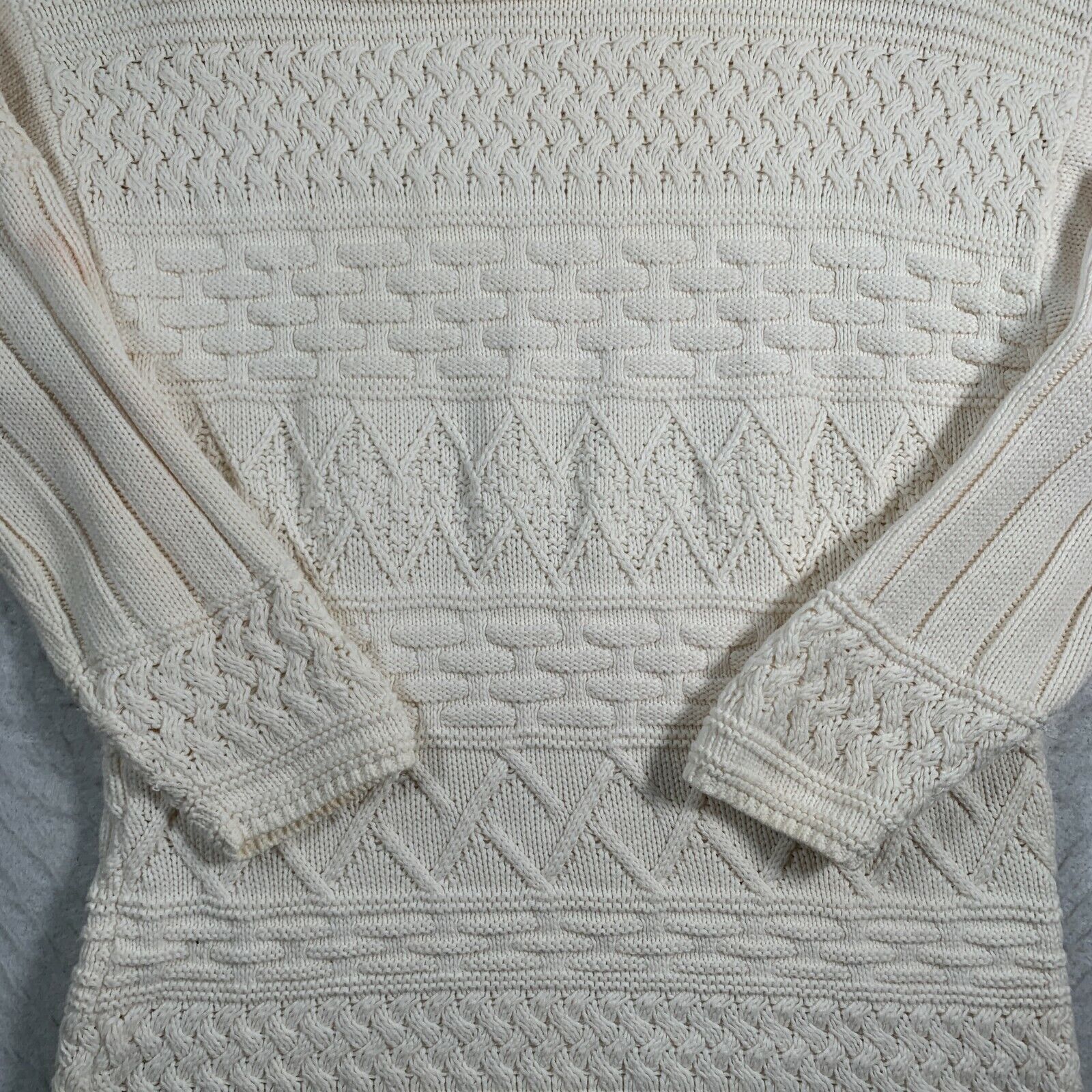 Delia McKain Sweater Womens Medium White Cream Hi… - image 12