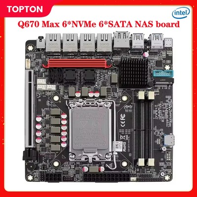 Q670 Intel vPro NAS Motherboard 12/13/14th Gen LGA1700 CPU PCIE5.0x16 Max 6*NVMe