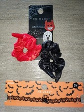 women teen girls NEW HALLOWEEN CHOKER DEVIL GHOST HAIR TIES CLIPS BAT NEW NWT!