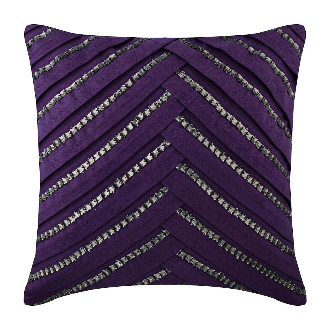 Square Decorative Pillow Cover Purple 16"x16" Faux Suede - Purple Influence