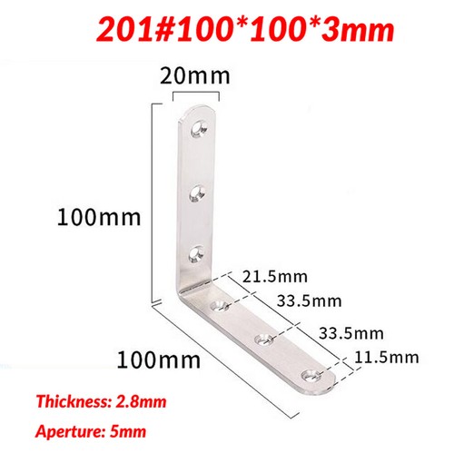 304/201 Heavy-Duty Stainless-steel Angle L Shape Brace Bracket - Shelf Support - Picture 12 of 23