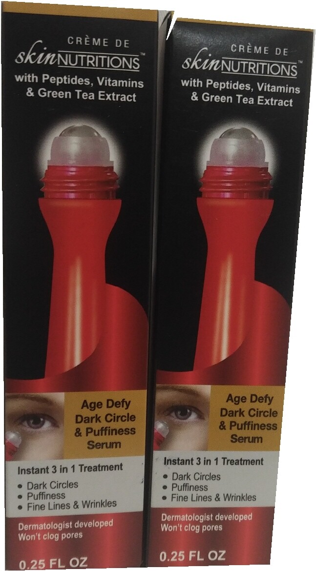 Skin Nutritions New York Eye Roller Age Defy Dark Spot Puffiness Serum .25 Oz x2