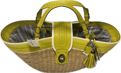 COACH STRAW Shoulder TOTE BAG SHOPPER LIME GREEN Beach XL LMT