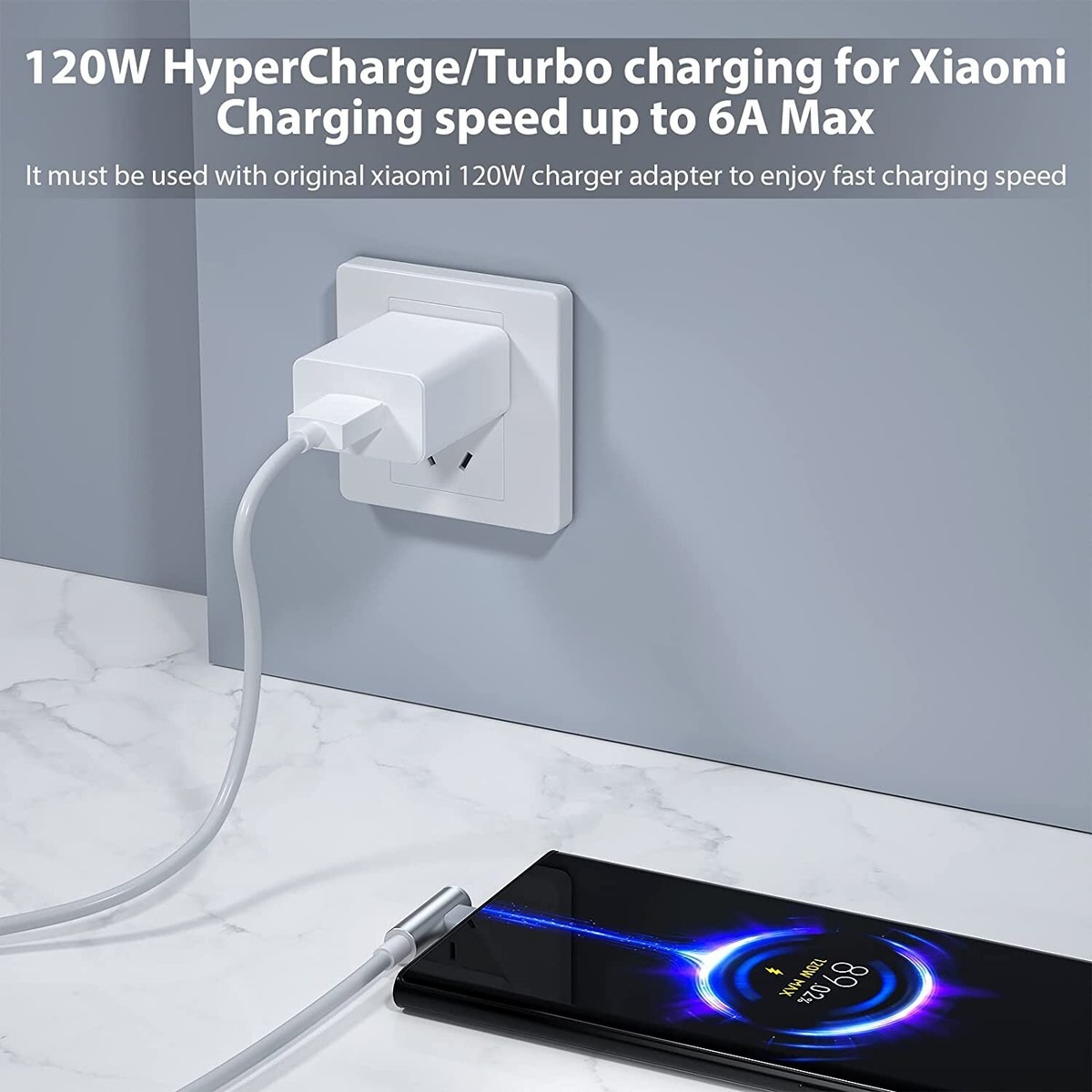 C&acirc;ble T&eacute;l&eacute;phone Portable Xiaomi C&acirc;ble USB De Type C De 6A C&acirc;ble De