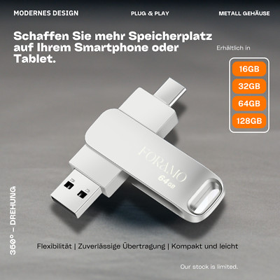 USB C Stick 3.0 Flash Drive Speicher 32GB 64GB 128GB Memory Stick Speicherstick