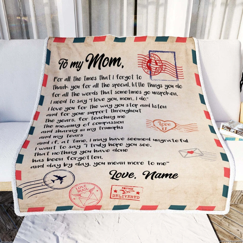 Personalized To My Mom Blanket From Daughter Son Letter Mail Birthday Blanket - Image 3 of 4