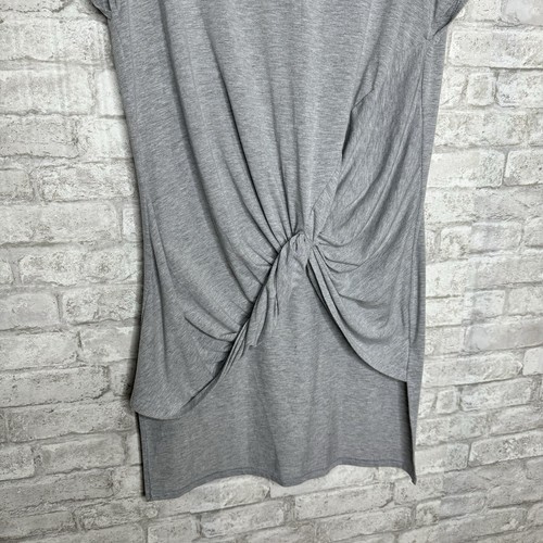 Simply Southern Size Medium Twist Tunic Mini Dress Gray Knit Beach Cover Up - Picture 5 of 15