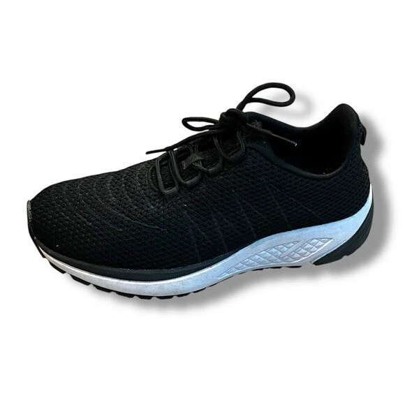 Propet 运动鞋 旅游针织 系带 黑色 弹力 网眼 舒适 运动 9.5 宽 — 第 2/4 张图片