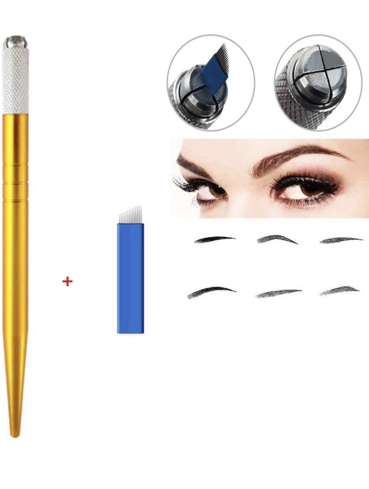 Pinkiou Microblading Pen Manual Tattoo Eyebrow Pens For Permanent Makeup Tattoo
