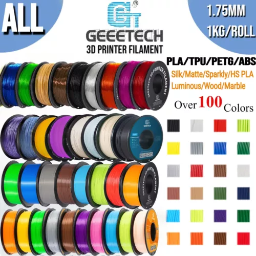 GEEETECH Stampante 3D Filamento Da 1Kg 1,75Mm PLA/PETG/TPU/ABS+/Marmo/Seta/Opaco