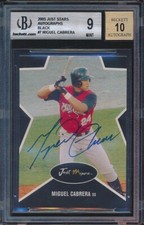 2003 Just Stars Autographs Black 20/25 #7 Miguel Cabrera BGS 9/10 p04001