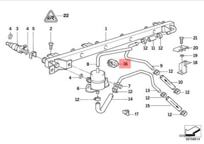 Genuine BMW E31 E32 E34 E38 Coupe Sedan Fuel Line Bracket OEM 13531747091