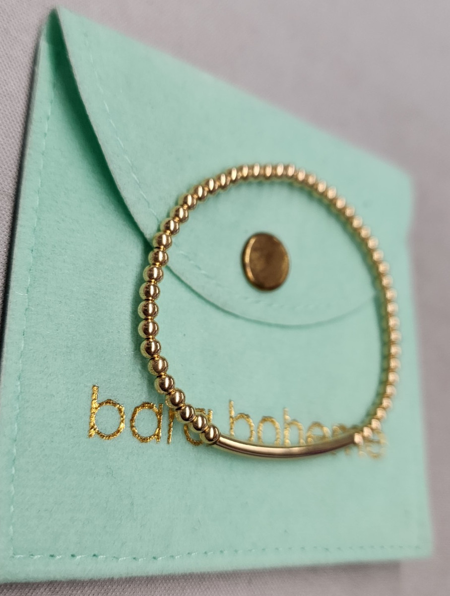 Bara Boheme Gold Filled Signature Jamie 3mm Beaded Bracelet 6.5" View 2