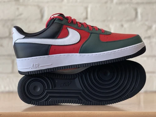Scarpe Nike By You Air Force 1 basse retrò nere bianche verdi rosse HF0659 900 uomo 16