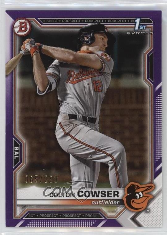 2021 Bowman Draft Purple 65/250 Colton Cowser #BD-166 17cj