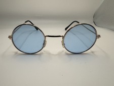 Round Sunglasses Blue Lenses And Gold Frames