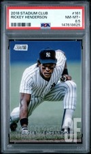 2018 Topps Stadium Club Rickey Henderson #161 PSA 8.5 Yankees Baseball Card