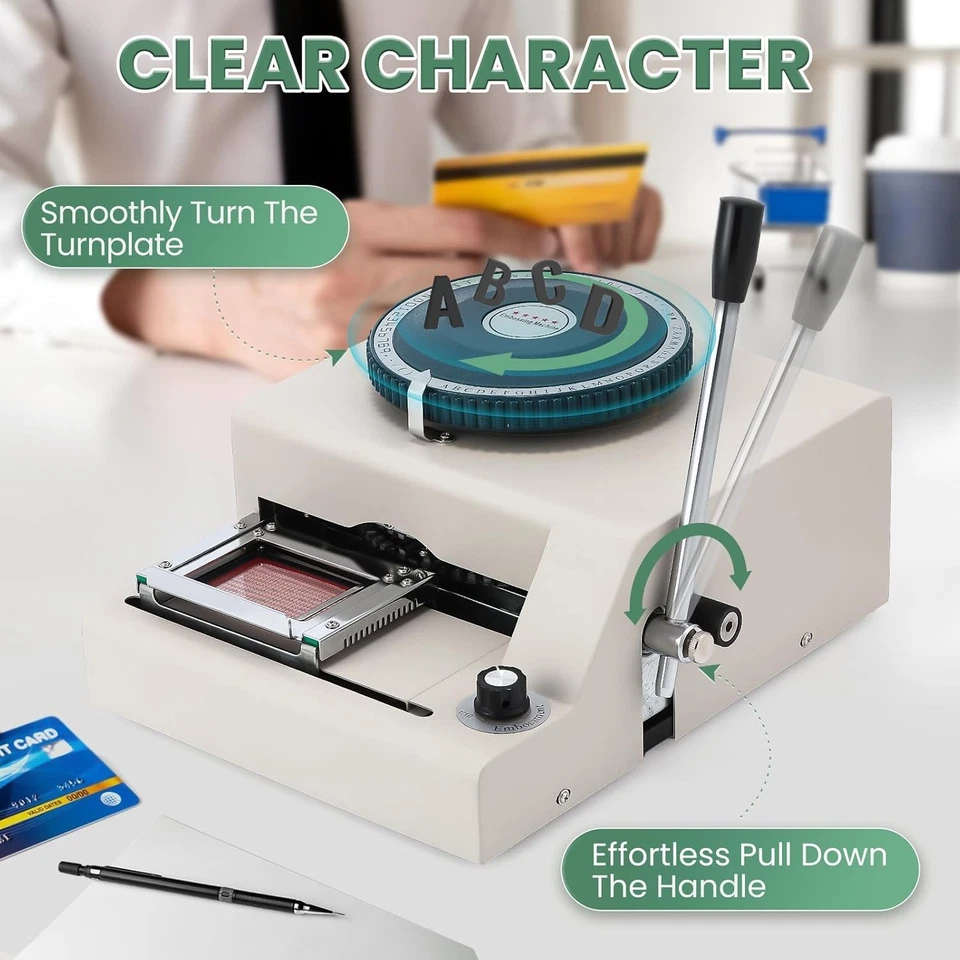 Embossing Machine 72-Characters Card Embosser Printer Code ID PVC Stamping Credi - Image 4 of 4