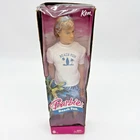 Vtg Mattel Barbie Beach Fun Ken Doll 2005 NEW Damaged Box Blue White J6897 Swim