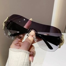 Różowe okulary Damskie okulary przeciwsłoneczne Shield Wrap Around Fashion Designer Jeden odcień obiektywu