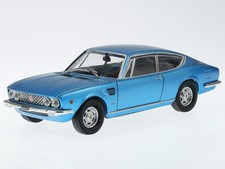Fiat Dino 2000 Coupe 1967 blue metallic diecast modelcar in Vitrine 1:43