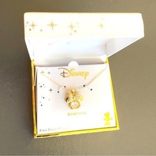 Minnie Mouse Disney Bowtiful Fine Silver Plated Necklace Delicate Bow Gold Tone