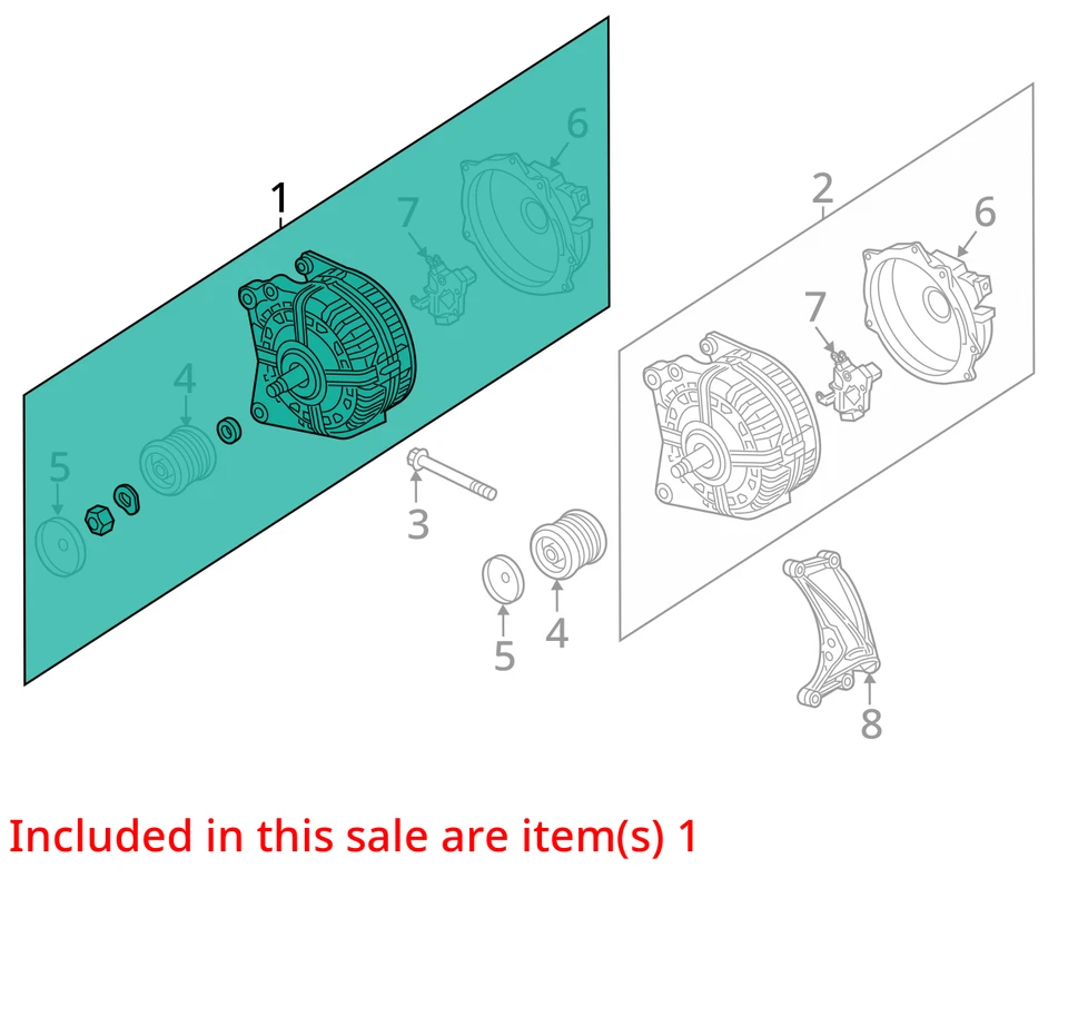ALTERNADOR AUDI S4 S5 2013 13 2014 14 2015 15 2016 16 2017 17 1423214 Foto 3 de 4