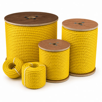 ATERET Twisted 3-Strand YELLOW Polypropylene Rope Monofilament ALL SIZES
