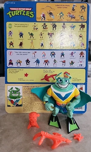 Vintage 1990 Ray Fillet Complete Teenage Mutant Ninja Turtles TMNT Figure Lot